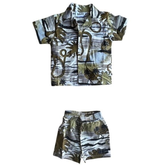 NWT MOLO SOLAR SHIRT & SHORT SET IN SUNSET SMILES BRONZE